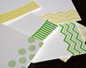 Letterpress Gift Tags - Dots and Stripes set of 6