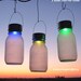 2 Color Changing Mason Jar Solar Lights, Ball Rotating Color Solar Jar Lanterns, 2 Frosted Jars with Hanging Mason Jar Solar Lids