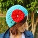 Winter Turquoise Crochet Slouch Hat