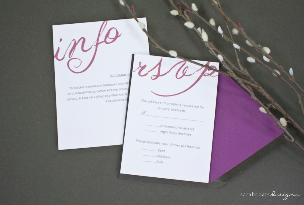 Calligraphy Script Wedding Invitation Suite (Sample)