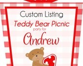 Teddy Bear Picnic, Party Package, Custom Order for Kerri Il_170x135