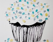 The original guest book fingerprint sprinkles cupcake, SIZE SMALL (ink pads sold separately)