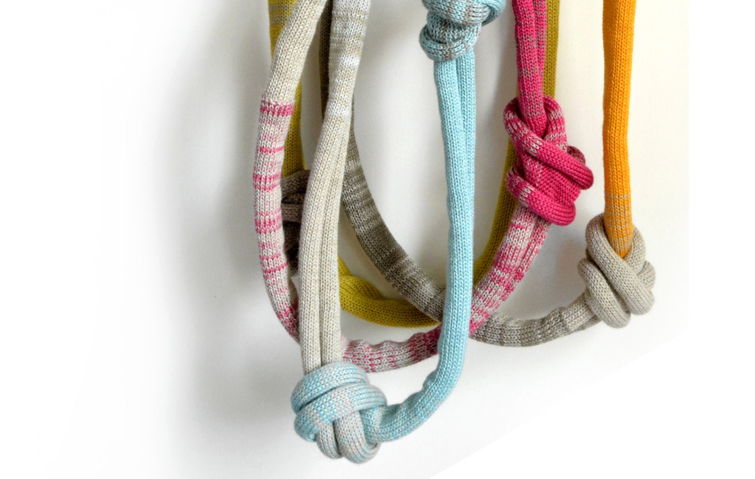 Spring colorful knitted okapi necklace, big necklace, statement jewelry, Spring fashion Paris, French