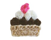 crochet applique  chocolat cupcake