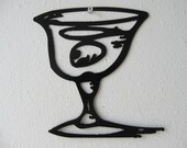Martini Glass Metal Wall Decor Whimsy