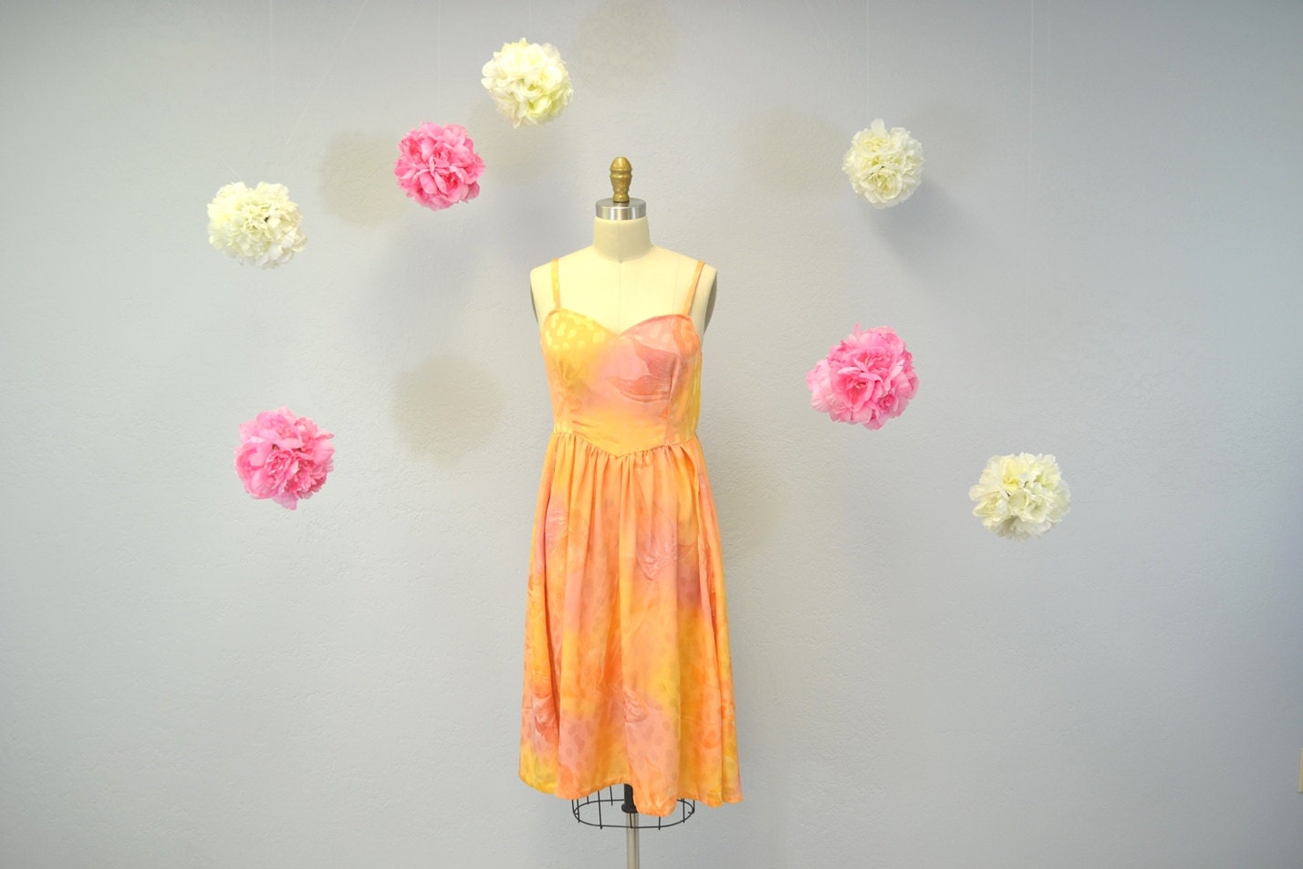 Vintage sundress / orange sherbet / summer fashion