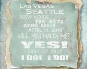 Wedding Decoration Anniversary Gift Neighborhood Custom Bus Roll  Gift on Wood or Canvas 20x20