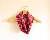Pink Leopard Infinity Scarf - Loop - Circle - Animal Print - Scarf - Silk