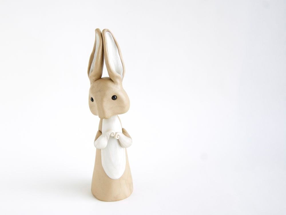 Rabbit Figurine - Cottontail Rabbit by Bonjour Poupette
