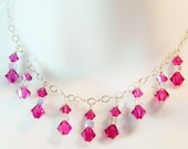 SEXY Fuchsia Swarovski Choker- Pink, Feminine, Chakra Balancing, Color Energy