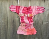 Upcycled Wool Nappy Cover Diaper Wrap Cloth Diaper Cover One Size Fits Most Girly Patchwork/Burgundy