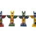 Set of 4 1950's Brightly Painted Totem Poles from Durango, Colorado