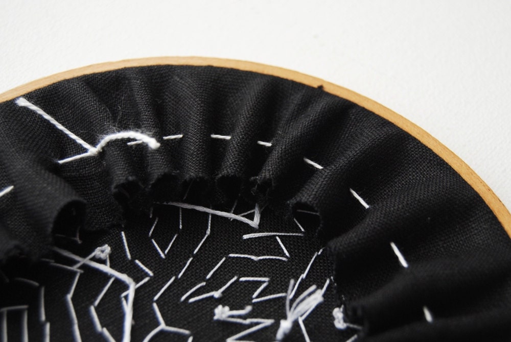 Polka Dot Embroidery Art - The Final Frontier - Space Astronomy Stars - Science Fiction