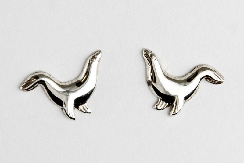 Sea Lion Sterling Silver Post Earrings