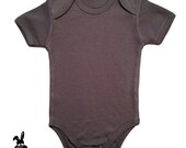 GREY baby onesie solid color no print short sleeves