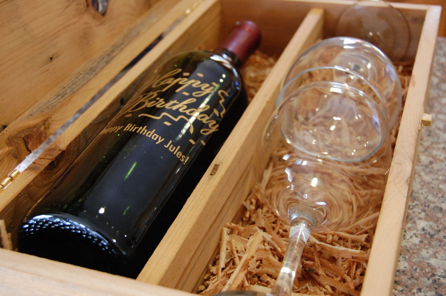 Handmade wine gift box.  Vintage look and feel.  Upcycled Cedar