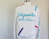 MEMORIAL DAY SALE 80s Vintage Crazy Zipper Sweatshirt - Medium