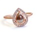 Engagement Ring, Rose Cut Diamond Ring, Diamond Ring, Rose Cut Diamond, Pear, Rose Gold Ring, Brown Diamond, Pave Diamond Ring, OOAK, Nixin