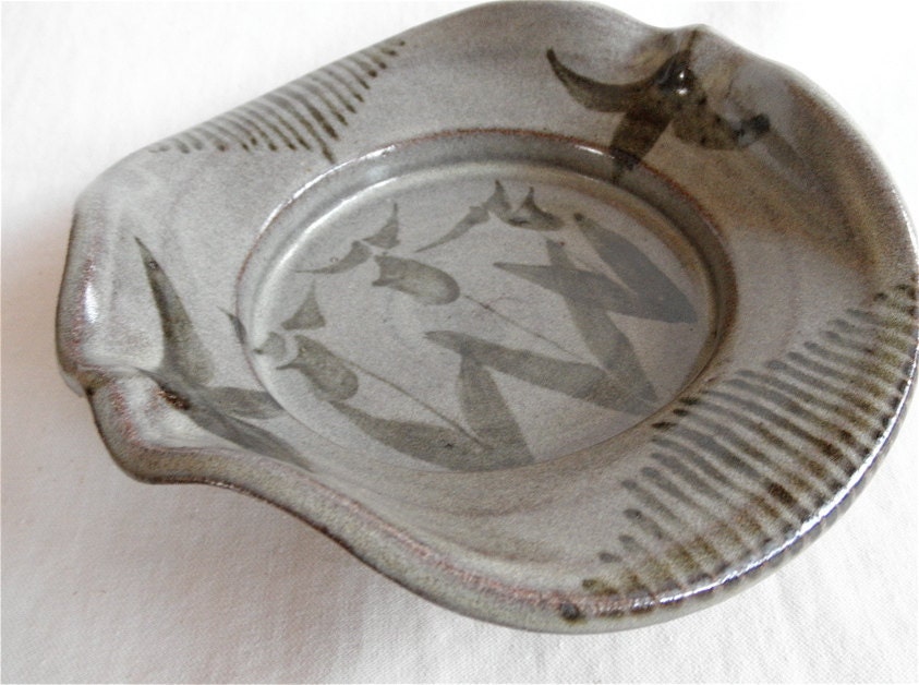 Painted Ladyslipper Dessert Plate/ Candy Dish/ Glazed