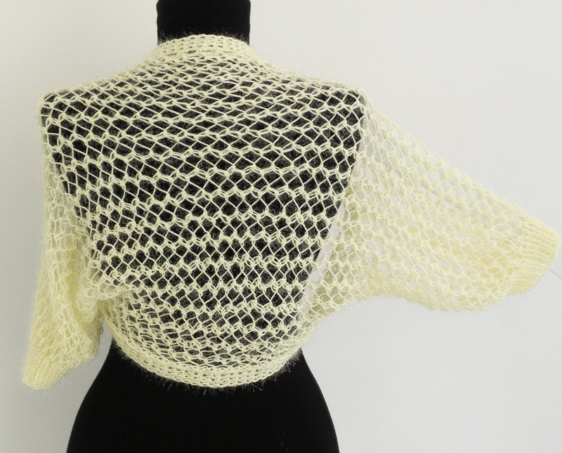 Knit ivory Bolero, Sleeves, Shrug, Wrap, Jacket, Wedding Bolero, Evening Bolero, Weddings, Bridal, Women