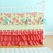 Coral Baby Girl Crib Bedding-  Tumbling Roses & Ruffles crib set