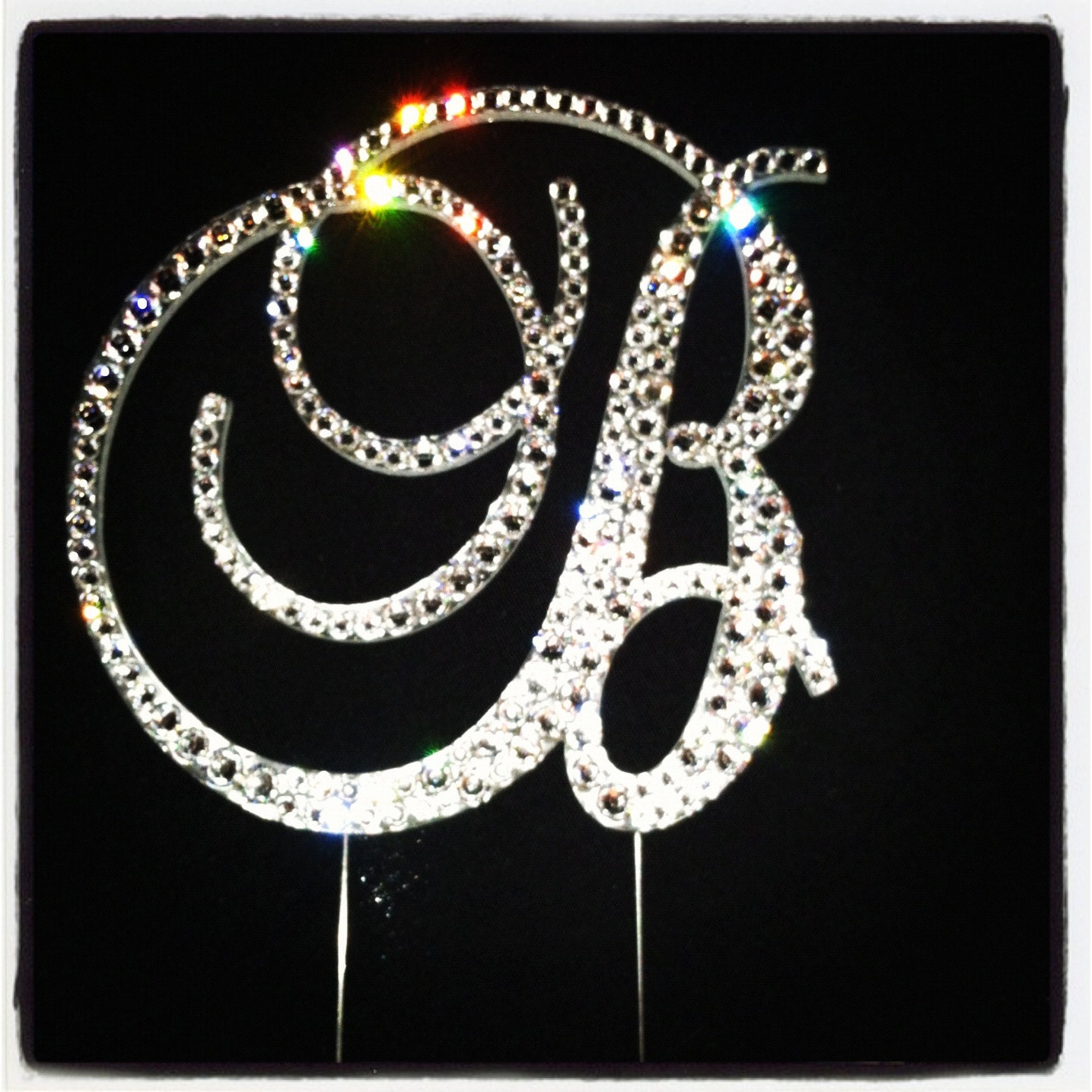 Letter B monogram cake topper