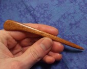 Hand carved short (5 inch) hair stick shawl pin in Mahogany wood (special price)
