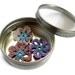 Magnet Crochet Flower Blue Purple Pink Pastels Home Decor Wedding Favor Tin