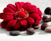 Felt brooch Flower from Wool original Women Handmade accessory Ready to shipped