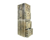 Filing Cabinet 4 Drawer Solid Wood Office File Cabinet 6 Crate Stackable Set Wood Crate Furniture