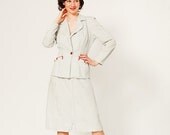 30% OFF - 1950s Suit - 50s Suit - Summer Red White and Navy Blue