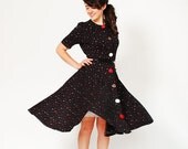 30% OFF - Vintage Polka Dot Dress - 80s Dress - Bella Ragazza Dress