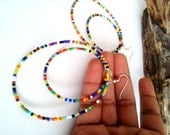 Large ethnic hoop earrings- Masai inspired earrings- seed bead earrings