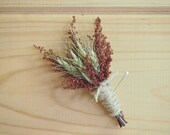 WHEAT and ANNIE Dried Flower Boutonniere - Perfect for your Country Wedding
