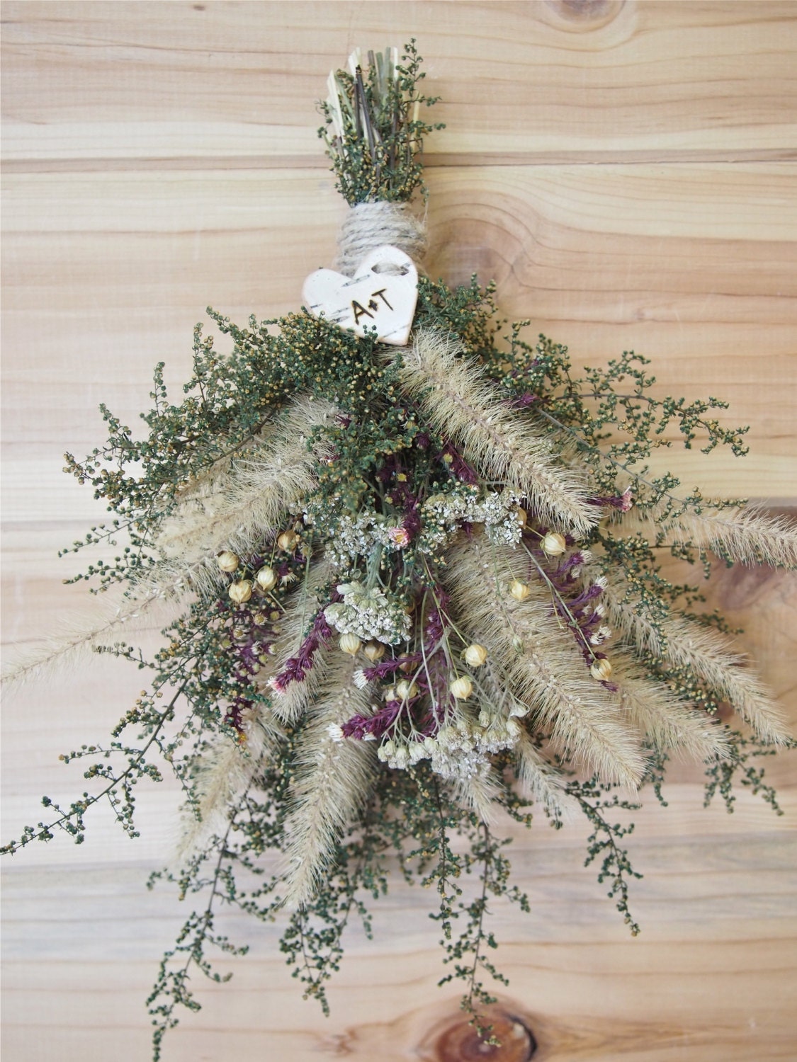 COUNTRY HERBAL Swag Bouquet - Dried Flowers are Perfect for Rustic Weddings