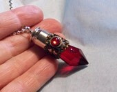 Ruby Prism Filigree Bullet Pendant