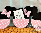 Light Pink Minnie Mouse Birthday Invitations Handmade by Lisa
