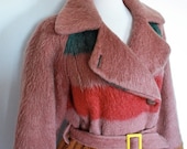 SALE // Very RARE Vintage 1920s / 1930s Hudson's Bay Wool Blanket Coat // Bakelite Belt Buckle // Wood Buttons