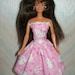 Handmade Barbie doll clothes - pink and white hello kitty dress