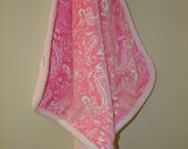 Pink Paisley Minky  Blanket- Ships in 1-3 days