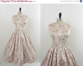 Vintage 1950s Dress Prom Wedding Party Pink Dress S M