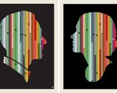 Striped Couple Screen Print