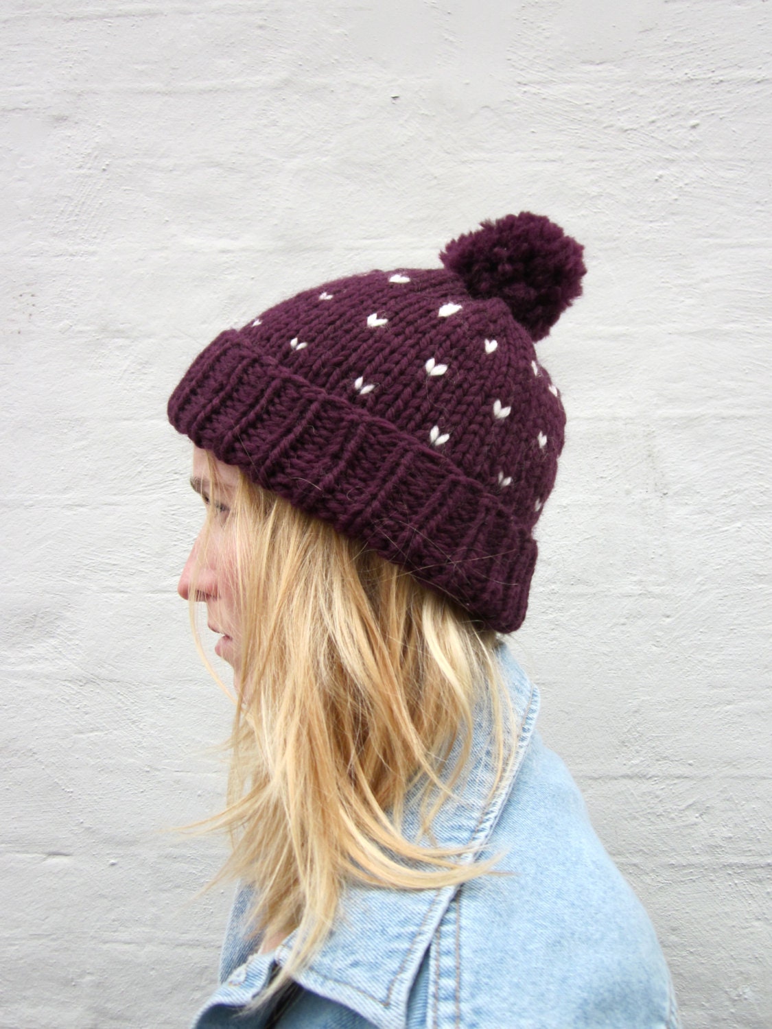 The Loveheart Hat in Berry