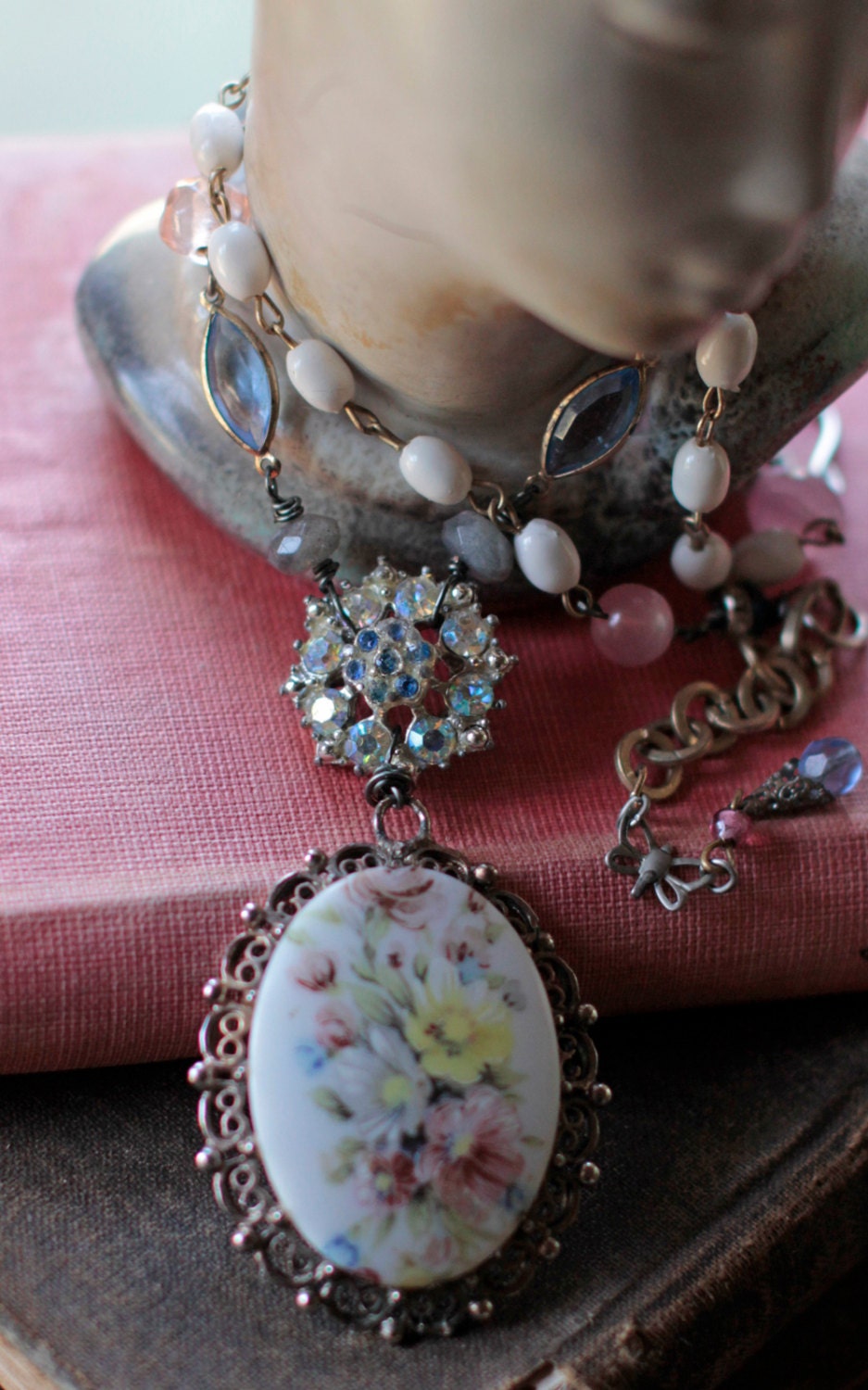 Wildflowers- assemblage necklace