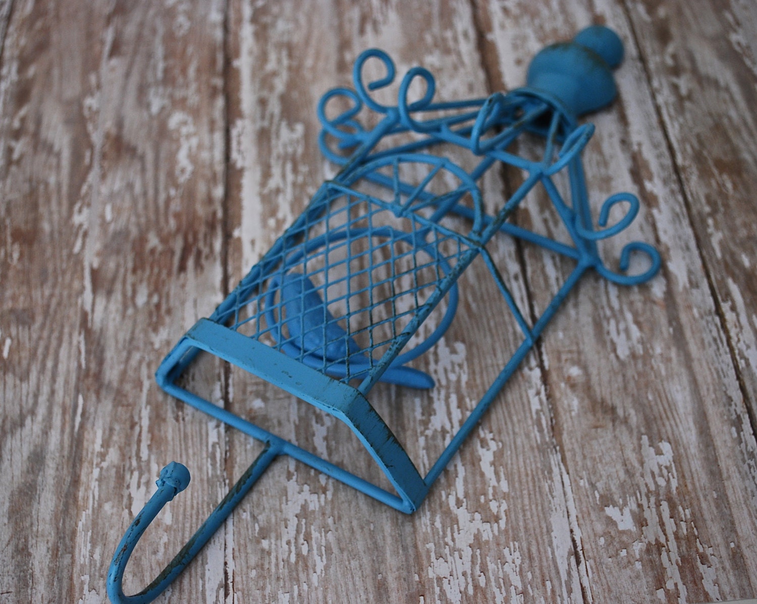 Metal Birdcage Hook, French Blue, Jewelry Hanger