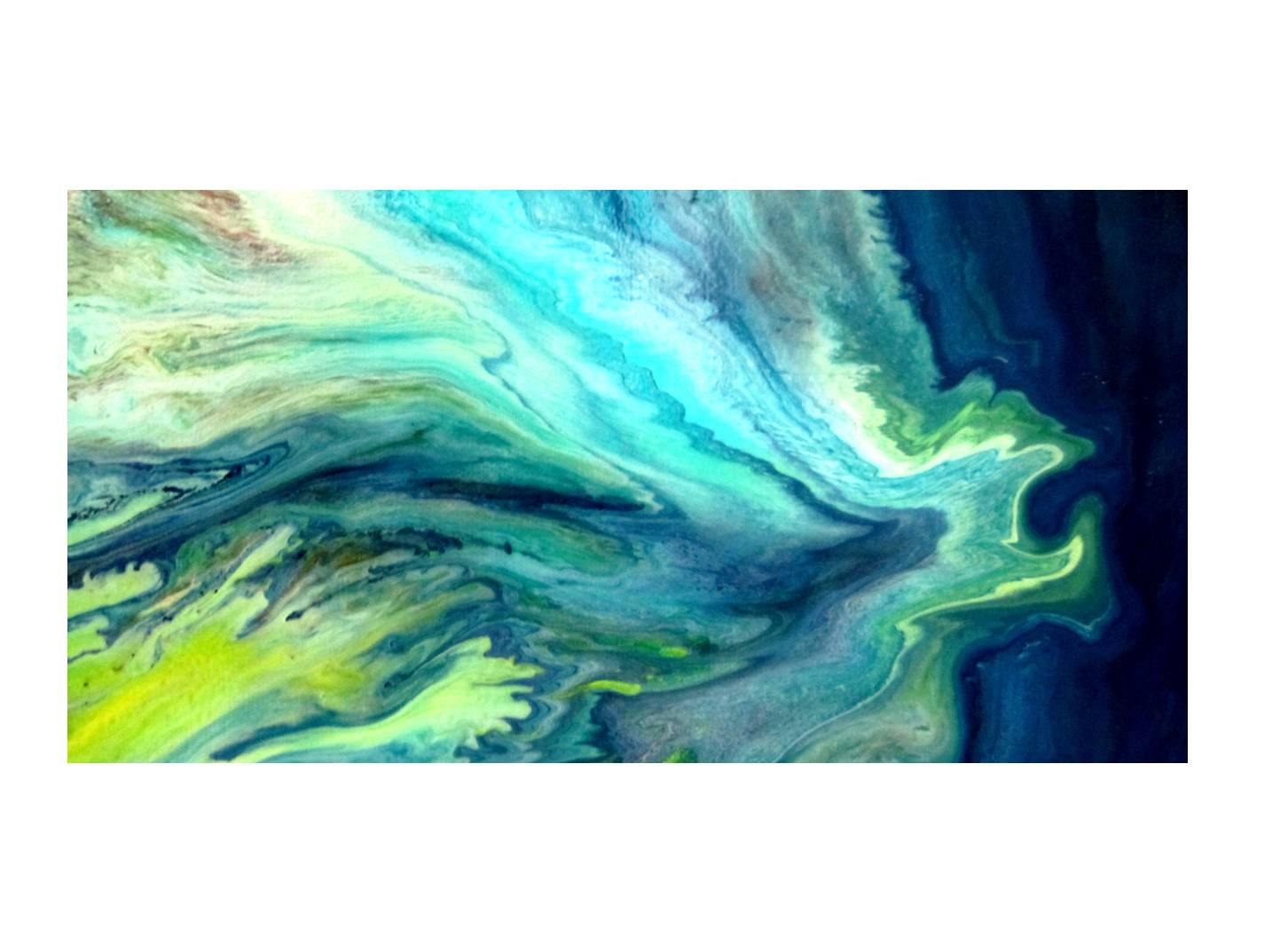 Modern Abstract Giclee Print on Fine Art Paper of Original Painting "Anomaly" by R Schoeffel. 20x10.