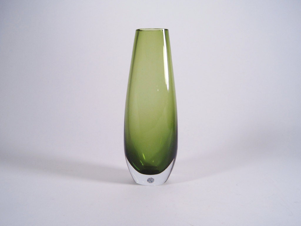 SWEDISH Green VASE mid century