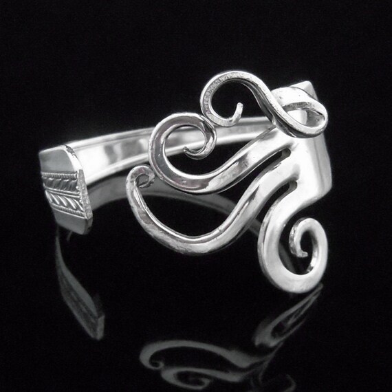 Silver Fork Bracelet in Fancy Design - Antique Silverware Bracelet