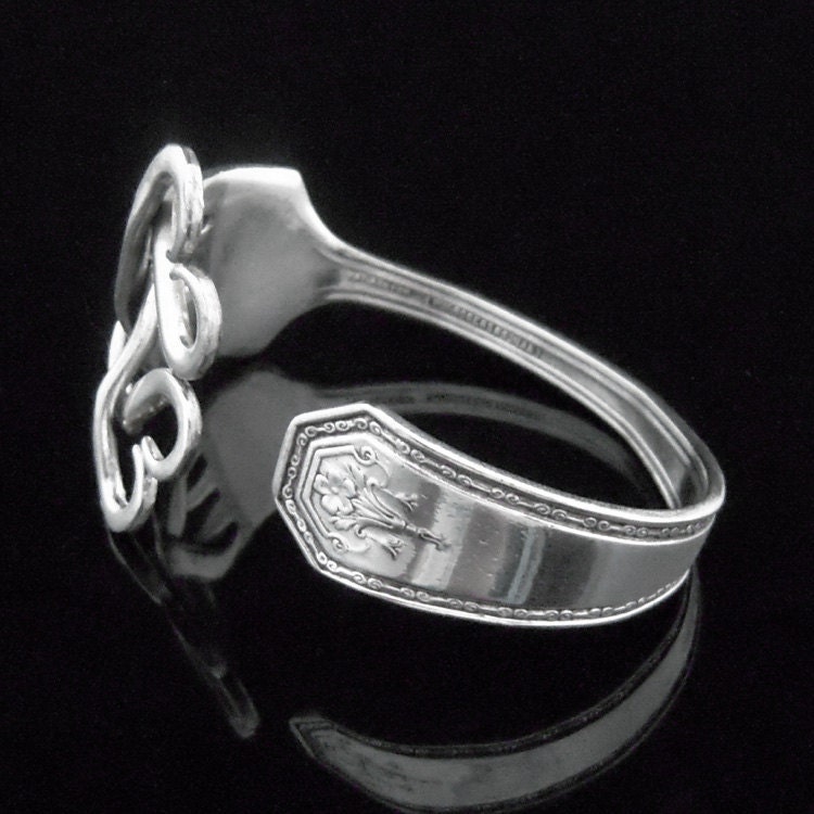 Silver Fork Bracelet in Original Weaving Hearts Design