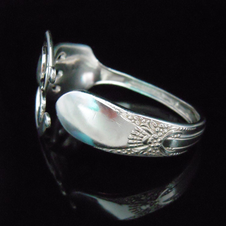 Recycled Jewelry Fork Bracelet in Heart Design Number Three